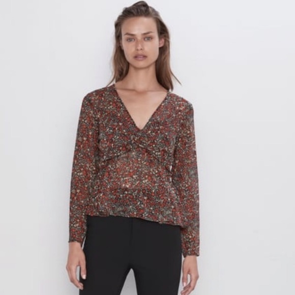 Zara Tops Nwot Zara Floral Print Blouse Poshmark